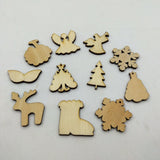 Maxbell 50 Pieces Unfinished Wooden Christmas Embellishments for Christmas Tree Decoration