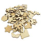 Maxbell 50 Pieces Unfinished Wooden Christmas Embellishments for Christmas Tree Decoration