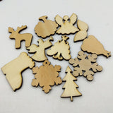 Maxbell 50 Pieces Unfinished Wooden Christmas Embellishments for Christmas Tree Decoration