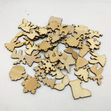 Maxbell 50 Pieces Unfinished Wooden Christmas Embellishments for Christmas Tree Decoration