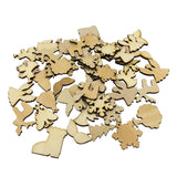 Maxbell 50 Pieces Unfinished Wooden Christmas Embellishments for Christmas Tree Decoration