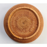 Maxbell Handmade Round Woven Bread Roll Basket Fruits Bowl Storage Tray Container