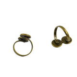 Maxbell 10pcs Bronze Tone Adjustable Spiral Ring Base Settings Blanks Findings