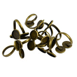 Maxbell 10pcs Bronze Tone Adjustable Spiral Ring Base Settings Blanks Findings