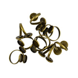 Maxbell 10pcs Bronze Tone Adjustable Spiral Ring Base Settings Blanks Findings