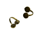 Maxbell 10pcs Bronze Tone Adjustable Spiral Ring Base Settings Blanks Findings