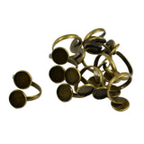 Maxbell 10pcs Bronze Tone Adjustable Spiral Ring Base Settings Blanks Findings