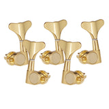 Maxbell Pack of 5 Closed Tuning Keys Tuners Tuning Pegs Gold 3L 2R for Electric Bass Replacement Parts