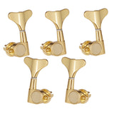 Maxbell Pack of 5 Closed Tuning Keys Tuners Tuning Pegs Gold 3L 2R for Electric Bass Replacement Parts