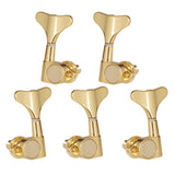 Maxbell Pack of 5 Closed Tuning Keys Tuners Tuning Pegs Gold 3L 2R for Electric Bass Replacement Parts