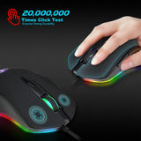 Maxbell Ergonomics USB 4800DPI Wired Gaming Mouse Illuminated Programmable PC Mice