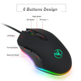 Maxbell Ergonomics USB 4800DPI Wired Gaming Mouse Illuminated Programmable PC Mice
