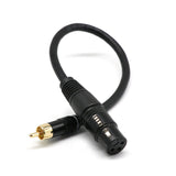 Maxbell Premier Series XLR Female to RCA Male 16AWG Cable - 1-Feet- Black Unbalanced Patch Cord