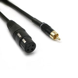 Maxbell Premier Series XLR Female to RCA Male 16AWG Cable - 1-Feet- Black Unbalanced Patch Cord