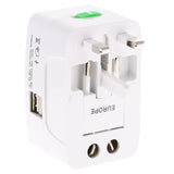 Maxbell Universal Dual USB Port Multi Charger International Travel AU EU USA Plug Wall Charger Adapter Converter White