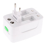 Maxbell Universal Dual USB Port Multi Charger International Travel AU EU USA Plug Wall Charger Adapter Converter White