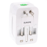 Maxbell Universal Dual USB Port Multi Charger International Travel AU EU USA Plug Wall Charger Adapter Converter White