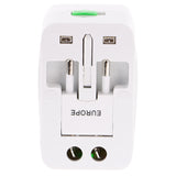 Maxbell Universal Dual USB Port Multi Charger International Travel AU EU USA Plug Wall Charger Adapter Converter White