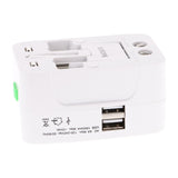 Maxbell Universal Dual USB Port Multi Charger International Travel AU EU USA Plug Wall Charger Adapter Converter White