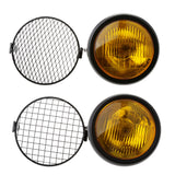 Maxbell 7.68" Amber Headlight Cover With Mesh Grill Cover Yellow Lens