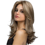 Maxbell Women's Fashion Long Curly Wave Wig Natural Full Head Wigs Light Blond 22"