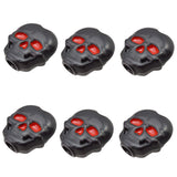 Maxbell 6 Pieces Skull Shape Buttons Folk Guitar Tuning Peg Head Tuner Button Black