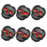 Maxbell 6 Pieces Skull Shape Buttons Folk Guitar Tuning Peg Head Tuner Button Black