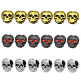 Maxbell 6 Pieces Skull Shape Buttons Folk Guitar Tuning Peg Head Tuner Button Black