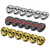 Maxbell 6 Pieces Skull Shape Buttons Folk Guitar Tuning Peg Head Tuner Button Black