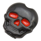 Maxbell 6 Pieces Skull Shape Buttons Folk Guitar Tuning Peg Head Tuner Button Black