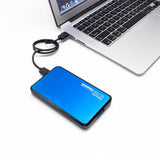 Maxbell 2.5'' SATA HDD SSD Hard Disk Drive Enclosure Case Box with USB Cable For PC Laptop Blue