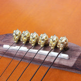 Maxbell 6pcs Gold Bridge Pins End Nails for Acoustic Folk Bass Guitar Strings Pegs