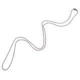 Maxbell 2.4mm Fashion Men's Silver Round Ball Jewelry Curb Chain Necklace for DIY Bracelet Length 90cm