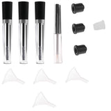 Maxbell 3pcs 7.5ml Empty Eyelash Mascara Cream Tubes+8ml Eyeliner Liquid Bottle Container Vial Refillable Comestic Kit with Funnels Portable