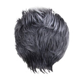 Maxbell 9" Women Short Layered Synthetic Hair Full Wigs With Cap Gray Black Root