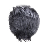 Maxbell 9" Women Short Layered Synthetic Hair Full Wigs With Cap Gray Black Root