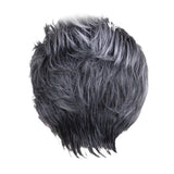 Maxbell 9" Women Short Layered Synthetic Hair Full Wigs With Cap Gray Black Root