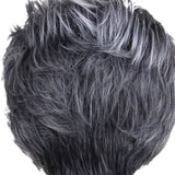 Maxbell 9" Women Short Layered Synthetic Hair Full Wigs With Cap Gray Black Root