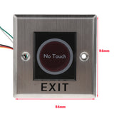 Maxbell Infrared NO TOUCH Exit Release Button W/ LED Back Light for Access Control, Square Type #K2-1