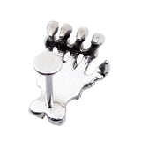 Maxbell 1 Pair Stainless Steel Skull Internally Threaded Labret Lip Tragus Ring Stud