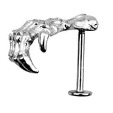 Maxbell 1 Pair Stainless Steel Skull Internally Threaded Labret Lip Tragus Ring Stud