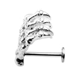 Maxbell 1 Pair Stainless Steel Skull Internally Threaded Labret Lip Tragus Ring Stud