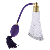 Maxbell Crystal Art Elegant  Style Empty Refillable Perfume Bottle with Atomizer Tassel Spray 100ml Purple