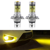 Maxbell Pair H4 LED Fog Light 100W Yellow Projector Daytime Driving DRL 4300k Bulbs