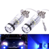 Maxbell Pair H3 100W LED 6000K 20SMD Fog Driving Light Bulbs Lamp Iceberg Blue