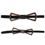 Maxbell Vintage Men's Groom Wedding Party Wooden Bow Tie Tuxedo Necktie Accessory G