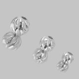 Maxbell 10Pcs 925 Silver Water Ripper Loose Beads DIY Bracelet Jewelry Making 4mm