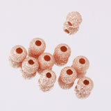 Maxbell 10Pcs 925 Rose Gold Lucky Loose Beads DIY Bracelet Jewelry Making Craft 5mm