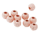 Maxbell 10Pcs 925 Rose Gold Lucky Loose Beads DIY Bracelet Jewelry Making Craft 5mm