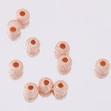 Maxbell 10Pcs 925 Rose Gold Lucky Loose Beads DIY Bracelet Jewelry Making Craft 3mm